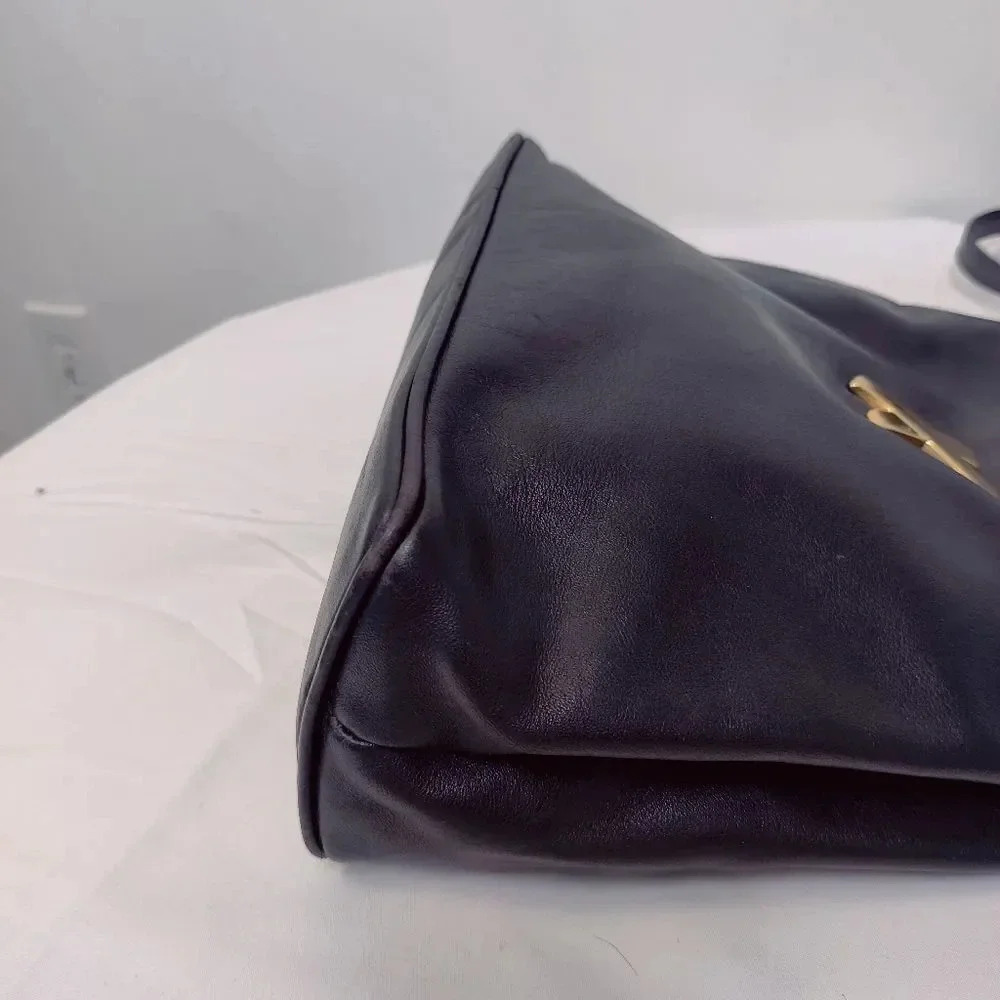 Paloma Picasso vintage black leather shoulder bag - Picture 9 of 16